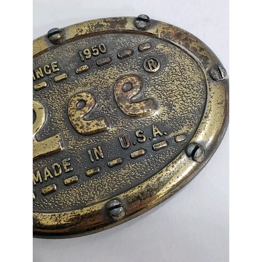 LEE SINCE‎ 1950 MADE IN U.S.A. belt Buckle Lee N.Y.C. USA Vintage brass oval